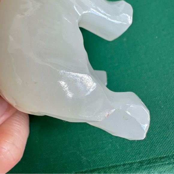 Vintage Alabaster Elephant Figure - Picture 5 of 5